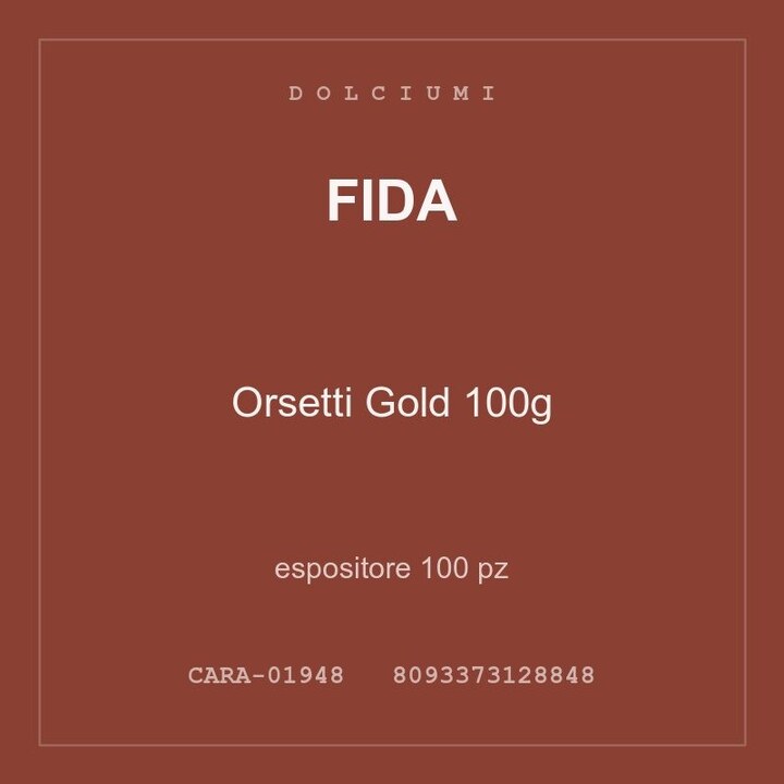 Fida Orsetti Gold 100g — espositore 100 pz