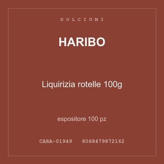 Haribo Liquirizia rotelle 100g — espositore 300 pz