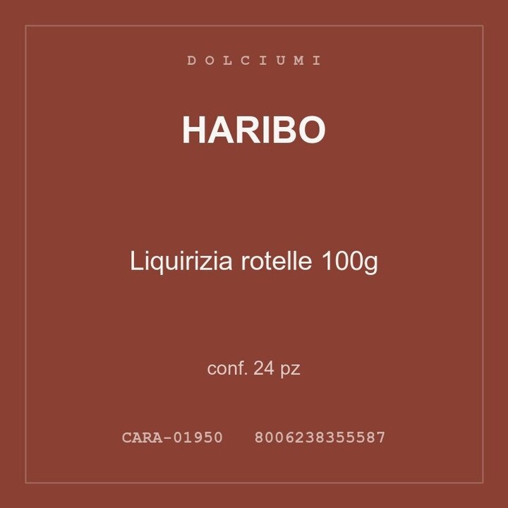 Haribo Liquirizia rotelle 100g — conf. 50 pz