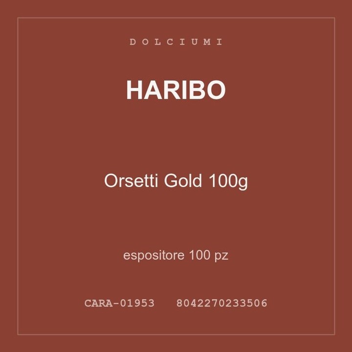 Haribo Orsetti Gold 100g — espositore 300 pz