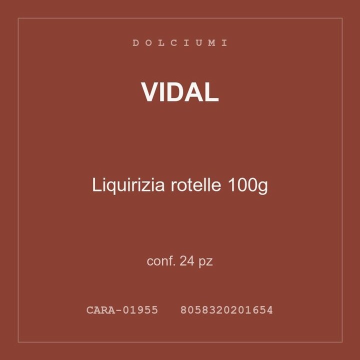 Vidal Liquirizia rotelle 100g — conf. 24 pz