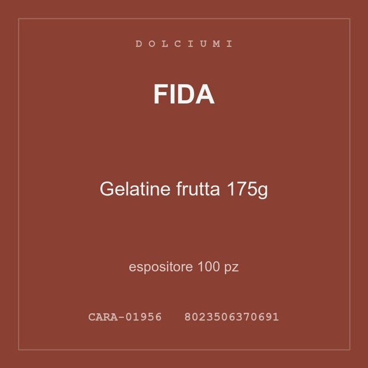 Fida Gelatine frutta 175g — espositore 100 pz