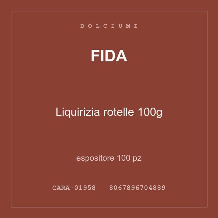 Fida Liquirizia rotelle 100g — espositore 100 pz