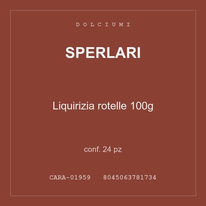 Sperlari Liquirizia rotelle 100g — conf. 24 pz