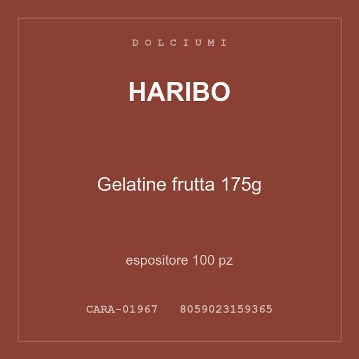 Haribo Gelatine frutta 175g — espositore 50 pz
