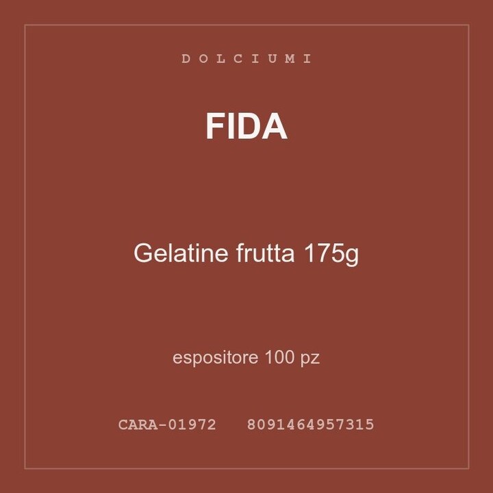 Fida Gelatine frutta 175g — espositore 50 pz