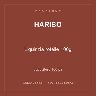 Haribo Liquirizia rotelle 100g — espositore 25 pz