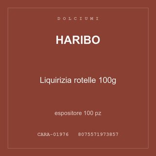 Haribo Liquirizia rotelle 100g — espositore 400 pz