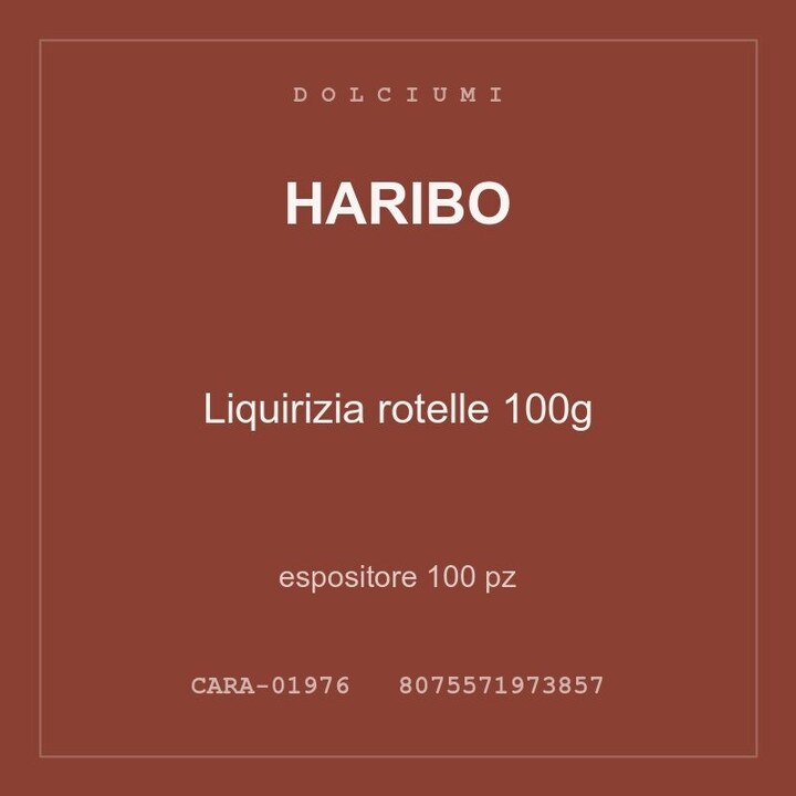 Haribo Liquirizia rotelle 100g — espositore 400 pz
