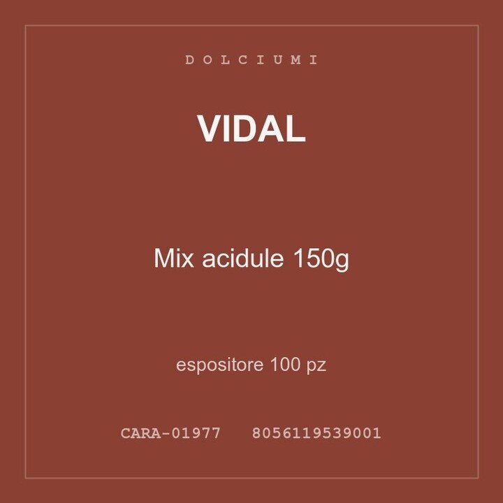 Vidal Mix acidule 150g — espositore 50 pz