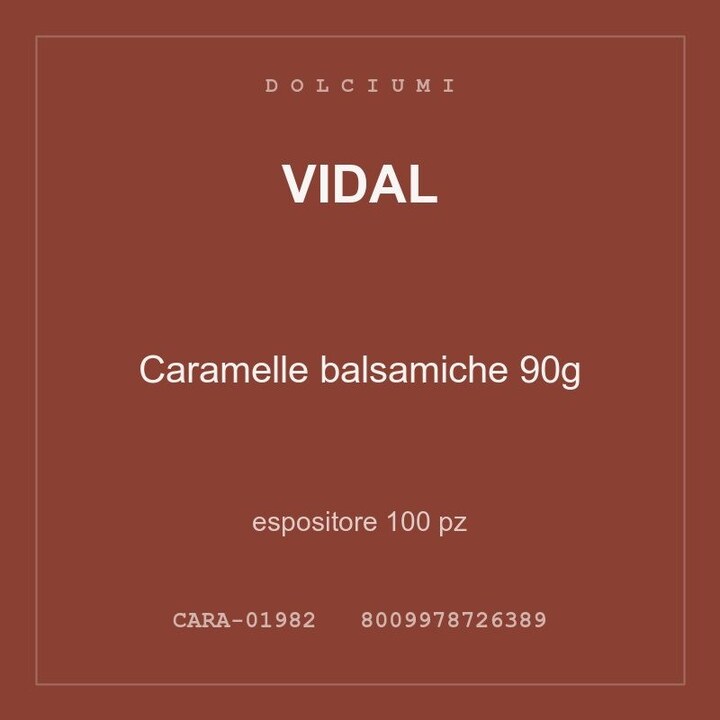 Vidal Caramelle balsamiche 90g — espositore 200 pz