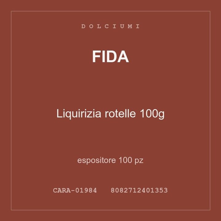 Fida Liquirizia rotelle 100g — espositore 50 pz