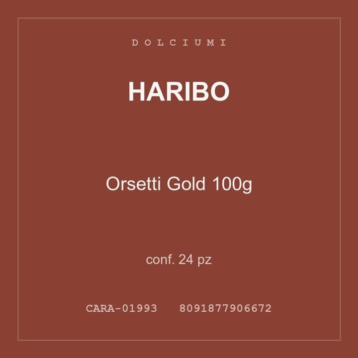 Haribo Orsetti Gold 100g — conf. 50 pz