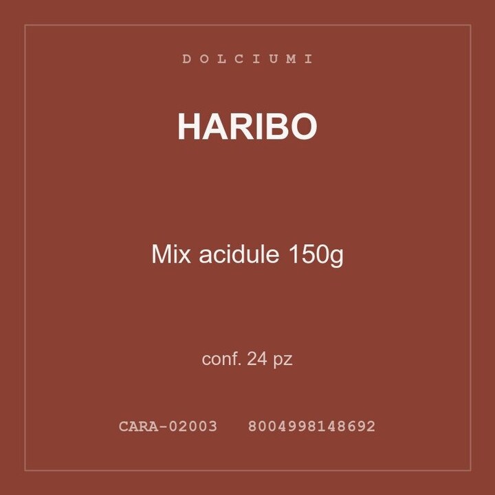 Haribo Mix acidule 150g — conf. 70 pz