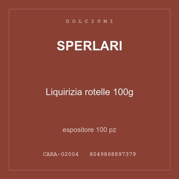 Sperlari Liquirizia rotelle 100g — espositore 50 pz