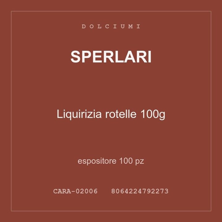 Sperlari Liquirizia rotelle 100g — espositore 200 pz