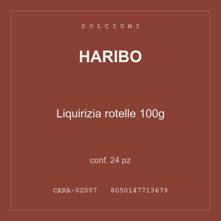 Haribo Liquirizia rotelle 100g — conf. 95 pz