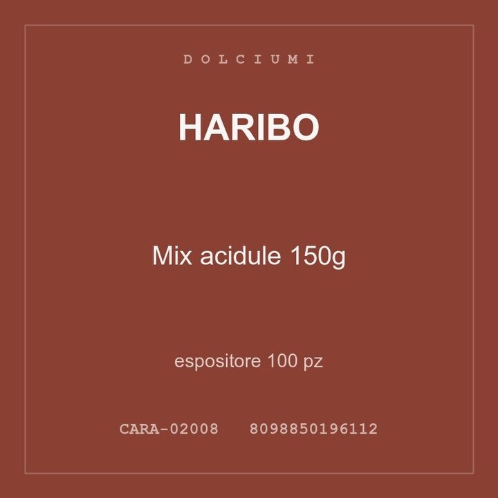 Haribo Mix acidule 150g — espositore 100 pz