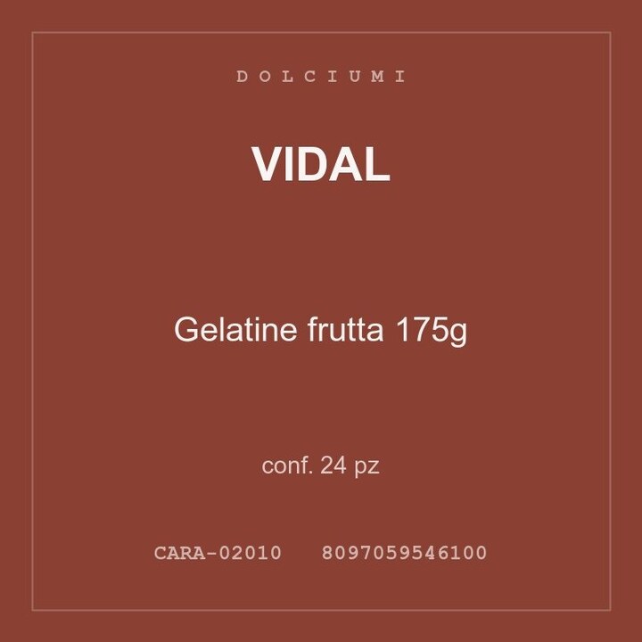 Vidal Gelatine frutta 175g — conf. 140 pz