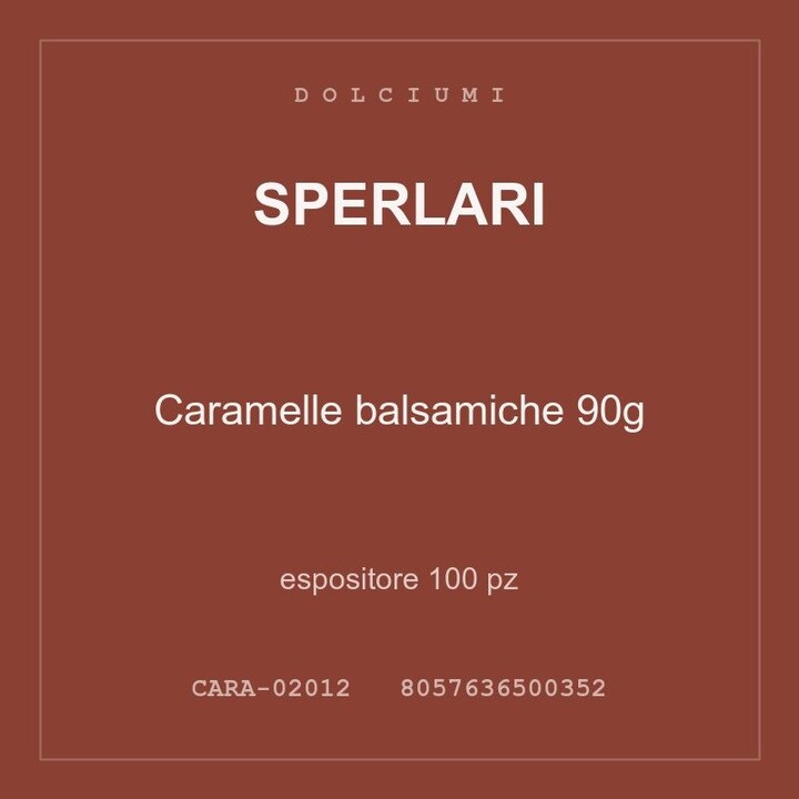 Sperlari Caramelle balsamiche 90g — espositore 50 pz