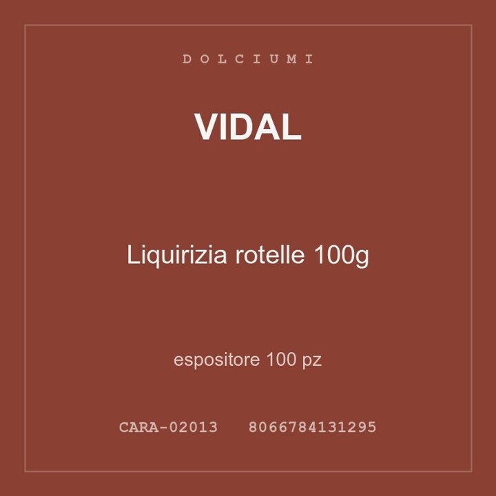 Vidal Liquirizia rotelle 100g — espositore 100 pz