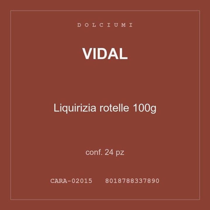 Vidal Liquirizia rotelle 100g — conf. 12 pz