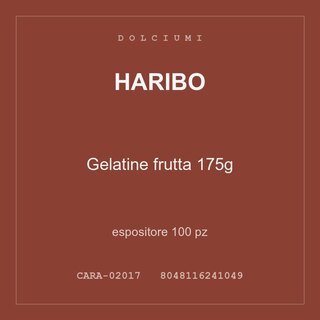 Haribo Gelatine frutta 175g — espositore 200 pz