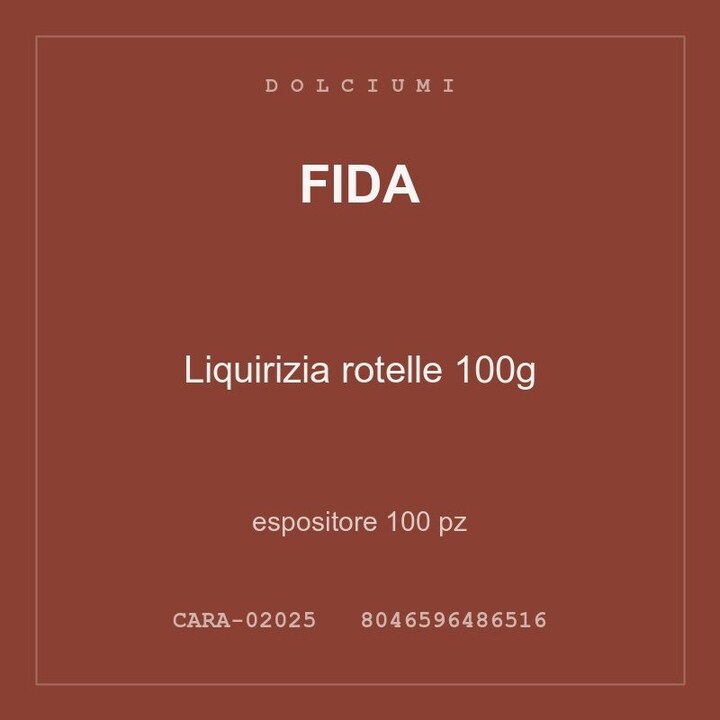 Fida Liquirizia rotelle 100g — espositore 200 pz