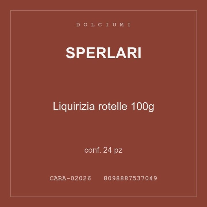 Sperlari Liquirizia rotelle 100g — conf. 12 pz