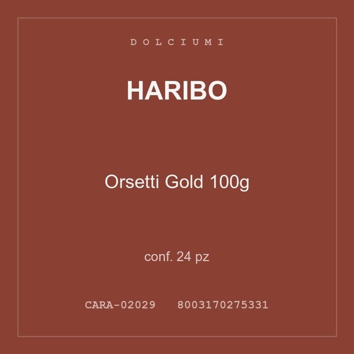 Haribo Orsetti Gold 100g — conf. 70 pz