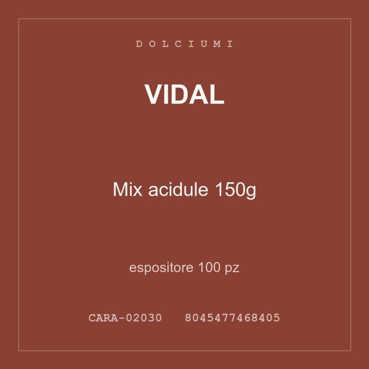 Vidal Mix acidule 150g — espositore 200 pz