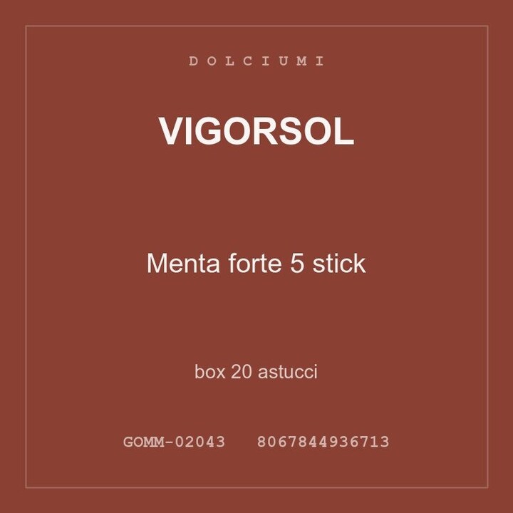 Vigorsol Menta forte 5 stick — box 20 astucci