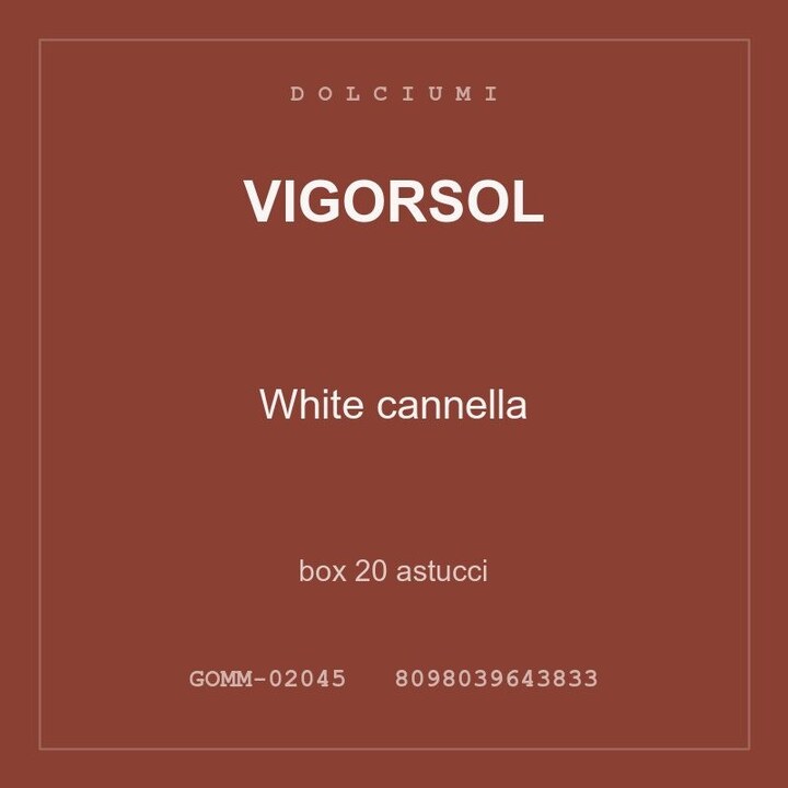 Vigorsol White cannella — box 20 astucci