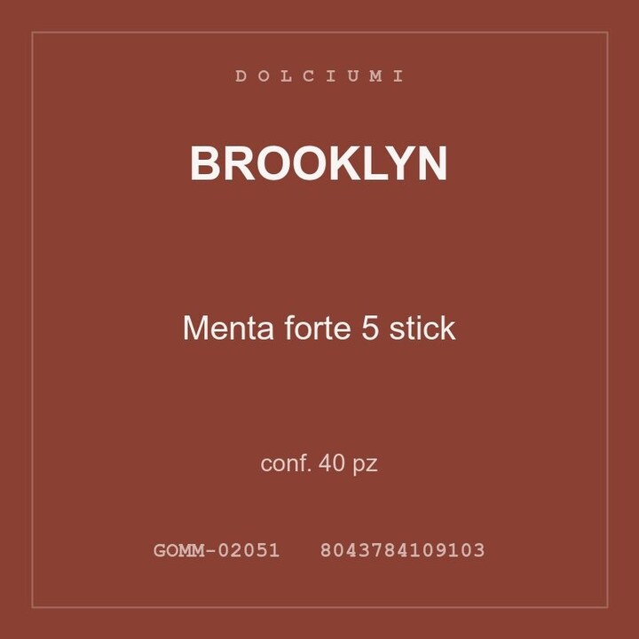 Brooklyn Menta forte 5 stick — conf. 40 pz