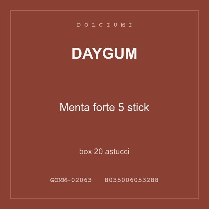 Daygum Menta forte 5 stick — box 20 astucci