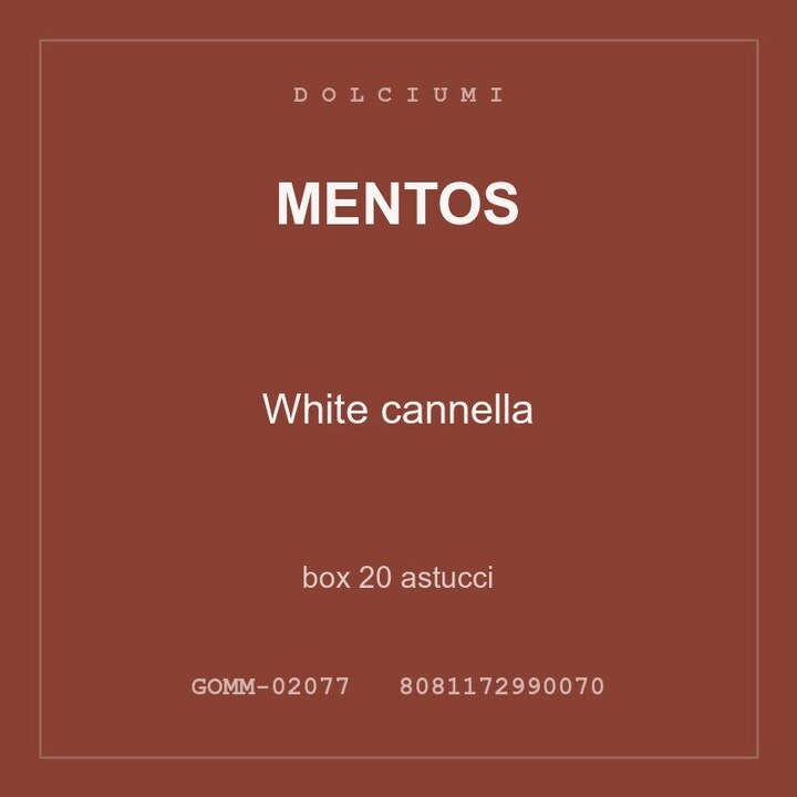 Mentos White cannella — box 20 astucci