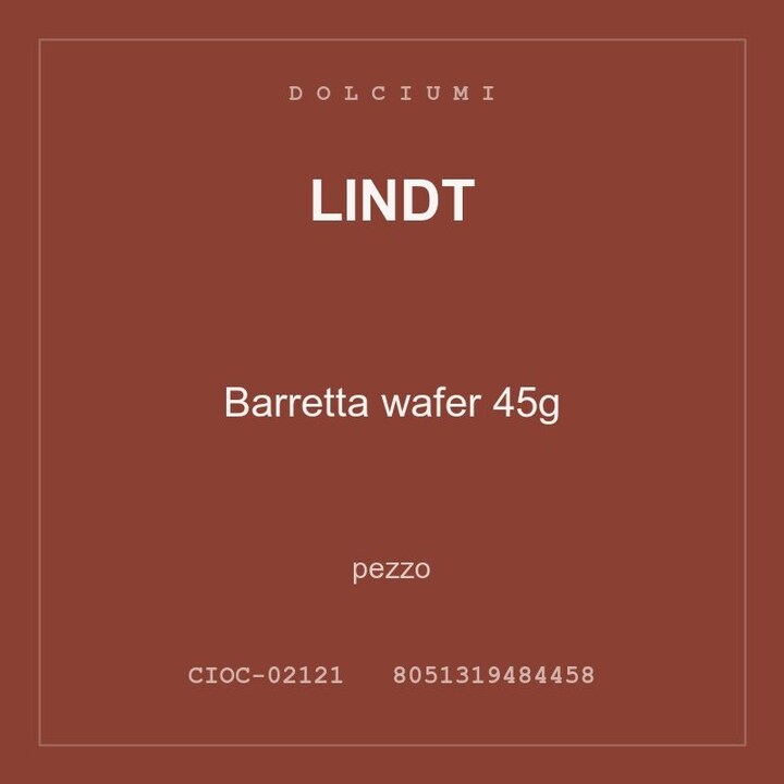 Lindt Barretta wafer 45g — pezzo