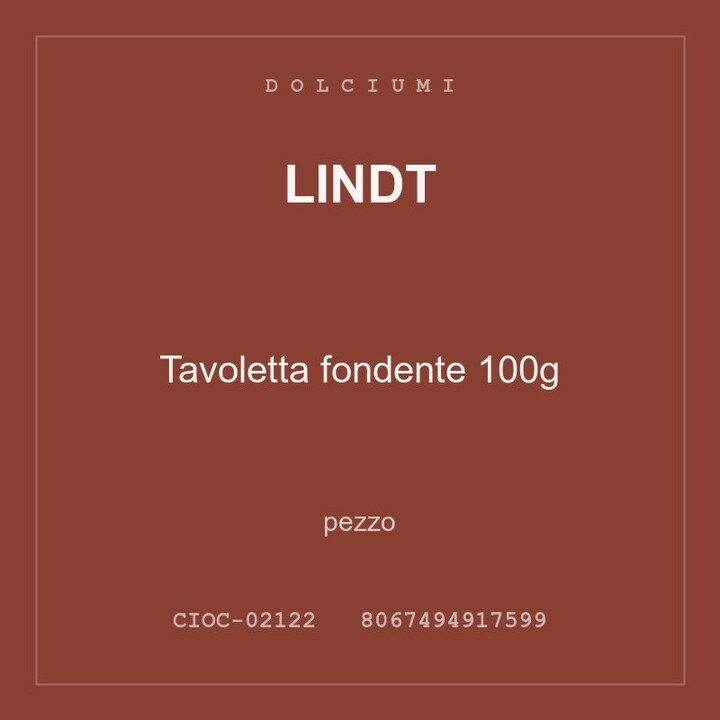 Lindt Tavoletta fondente 100g — pezzo