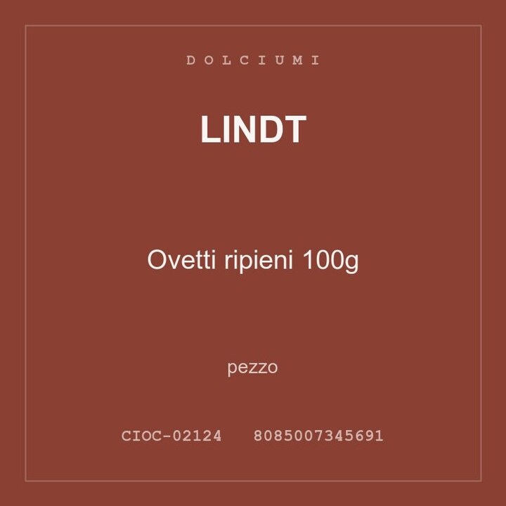 Lindt Ovetti ripieni 100g — pezzo