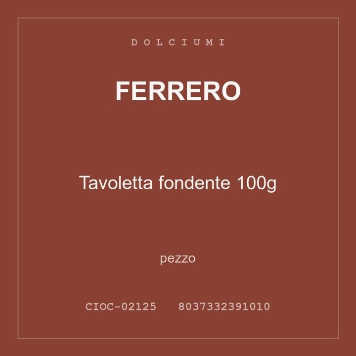 Ferrero Tavoletta fondente 100g — pezzo