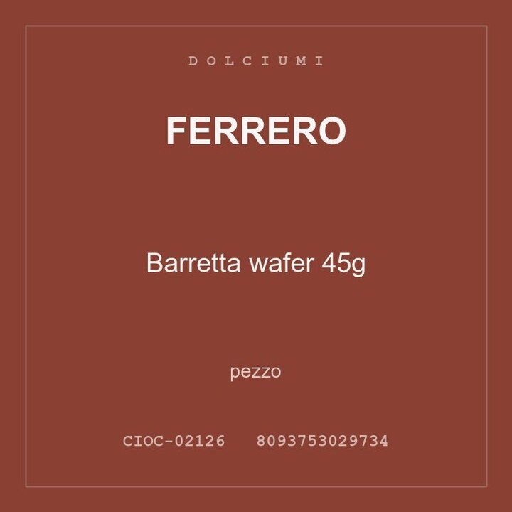 Ferrero Barretta wafer 45g — pezzo