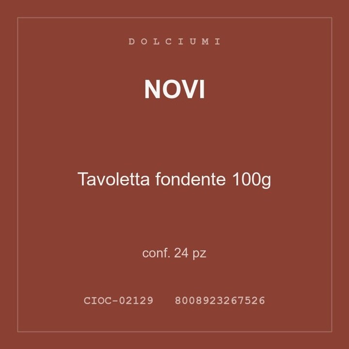 Novi Tavoletta fondente 100g — conf. 24 pz