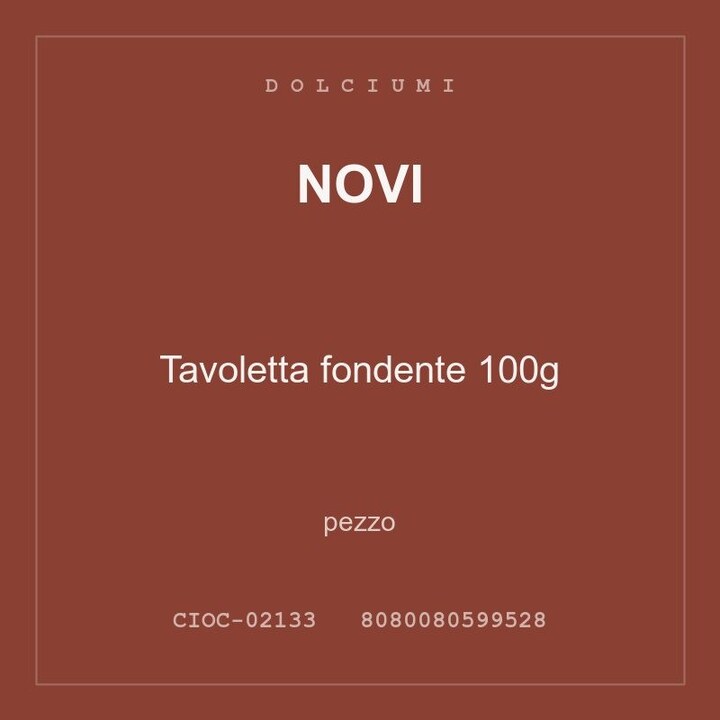 Novi Tavoletta fondente 100g — conf. 2 pz
