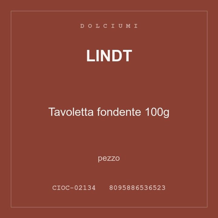 Lindt Tavoletta fondente 100g — conf. 2 pz