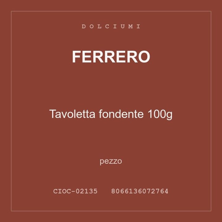 Ferrero Tavoletta fondente 100g — conf. 2 pz