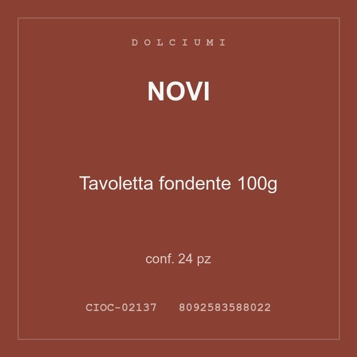 Novi Tavoletta fondente 100g — conf. 12 pz