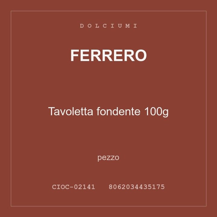 Ferrero Tavoletta fondente 100g — conf. 3 pz