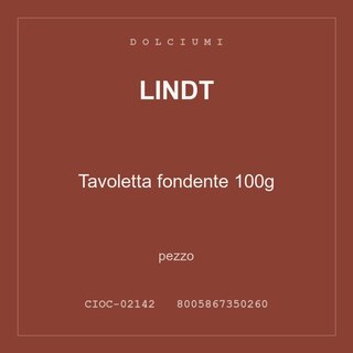 Lindt Tavoletta fondente 100g — conf. 4 pz