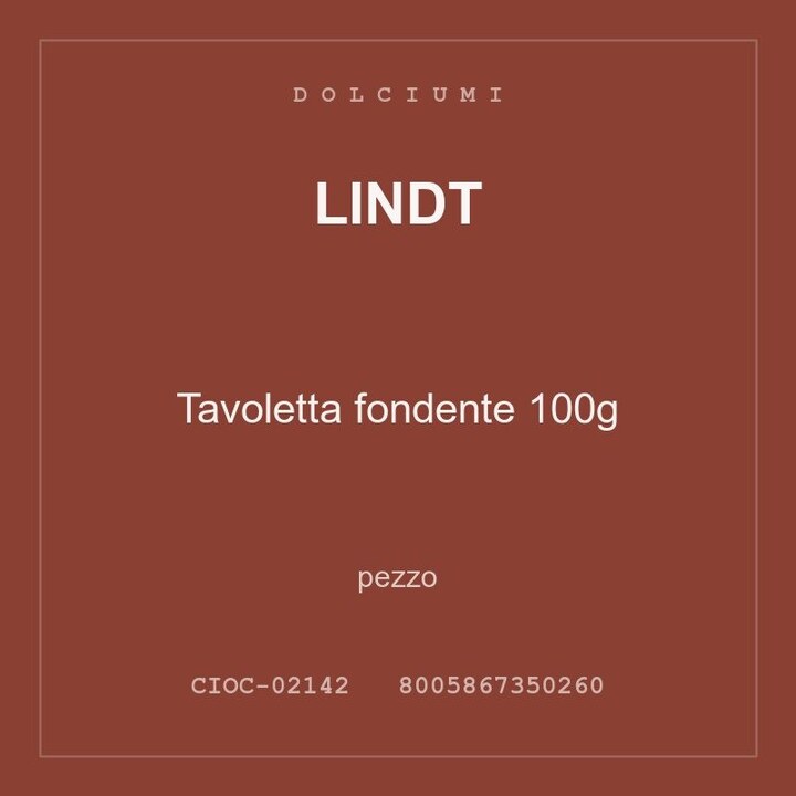 Lindt Tavoletta fondente 100g — conf. 4 pz