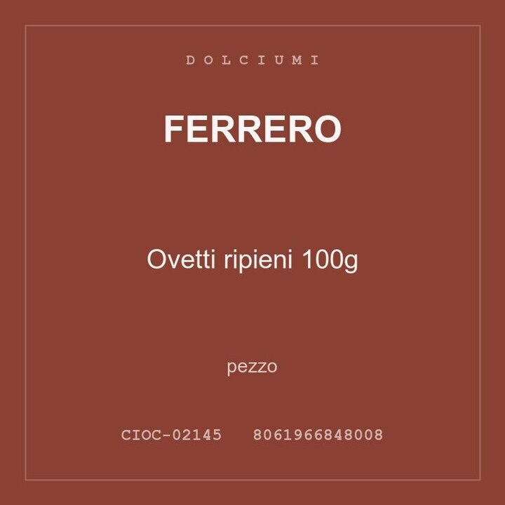 Ferrero Ovetti ripieni 100g — conf. 3 pz